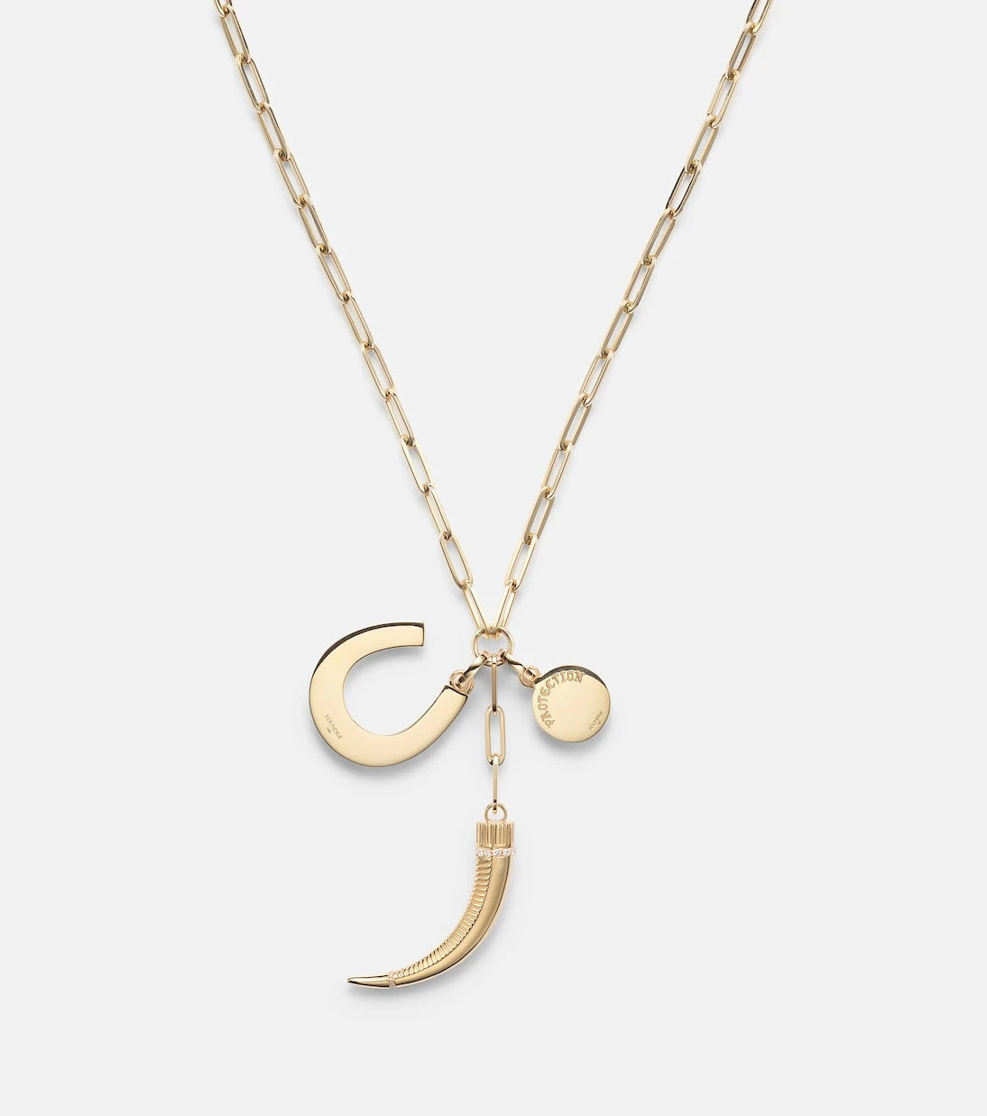 FoundRae - Protection 18kt gold pendant necklace with diamonds