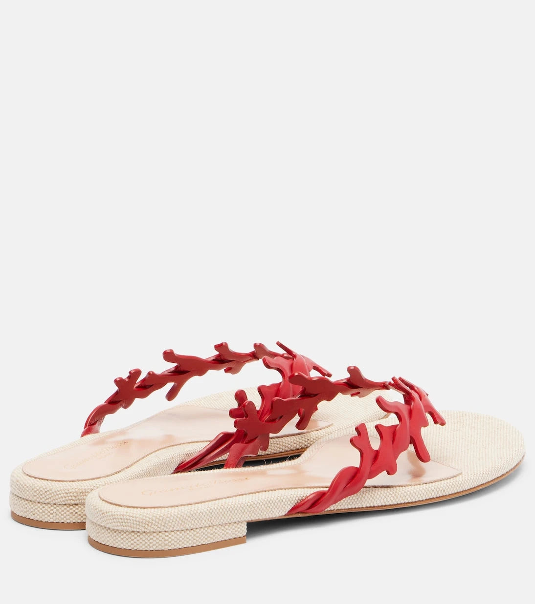 Gianvito Rossi - Canvas and leather thong sandals