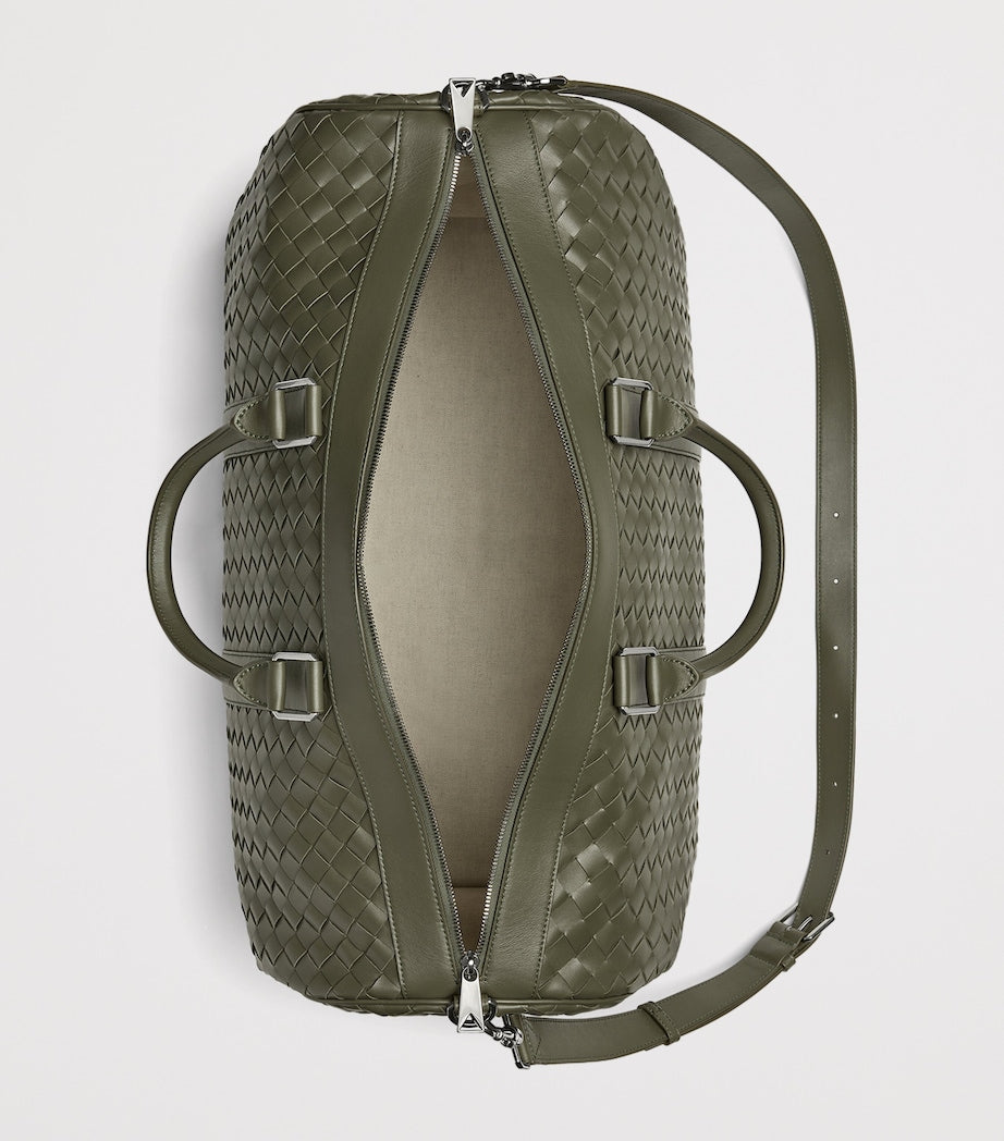 Leather Intrecciato Cabin Duffle Bag