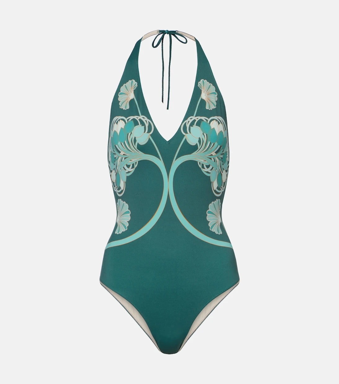 La DoubleJ - Printed halterneck swimsuit