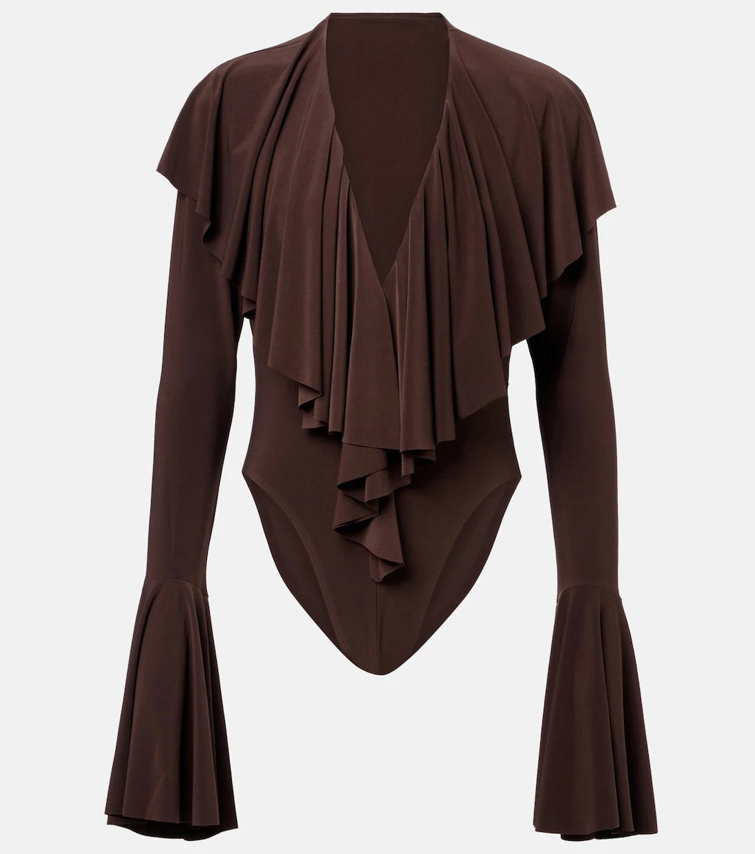 Norma Kamali - Ruffled jersey bodysuit