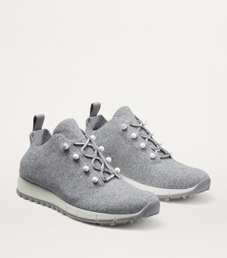 Jimmy Choo Grey Embellished Veles Sneakers
