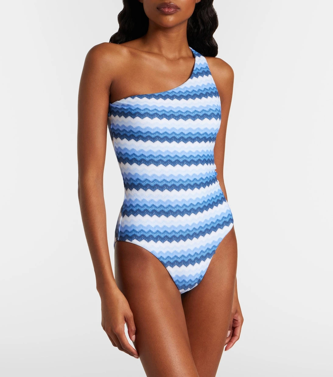 Melissa Odabash - Madrid chevron one-shoulder swimsuit