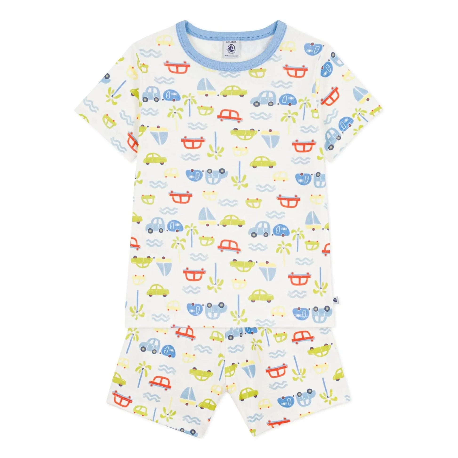 Petit Bateau - Pyjama Short Car | White
