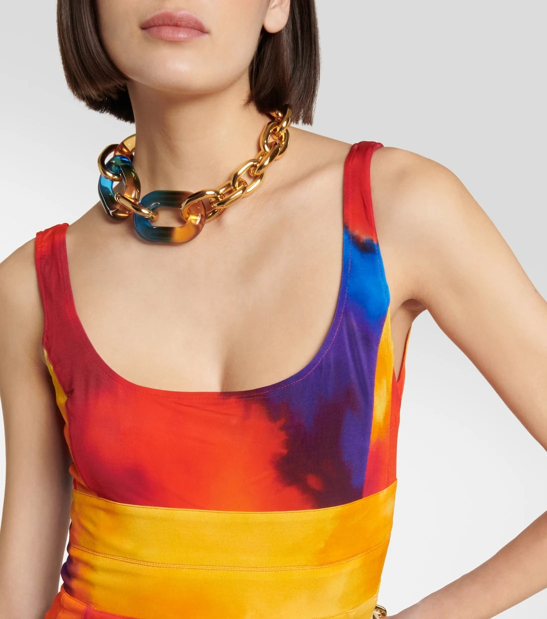 Rabanne - Printed asymmetrical minidress