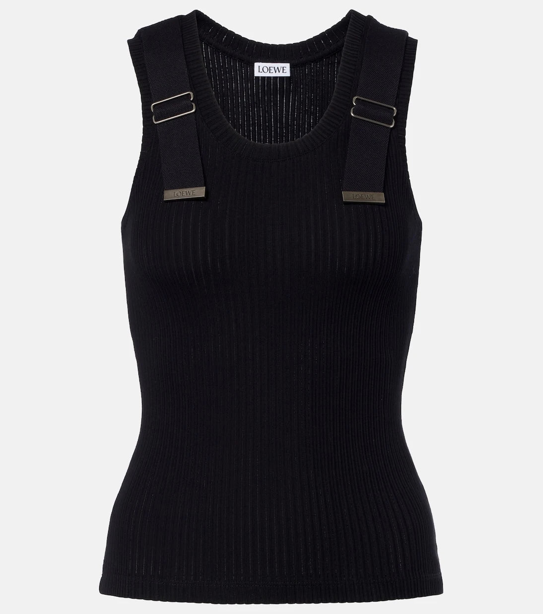 Loewe - Ribbed-knit cotton-blend tank top
