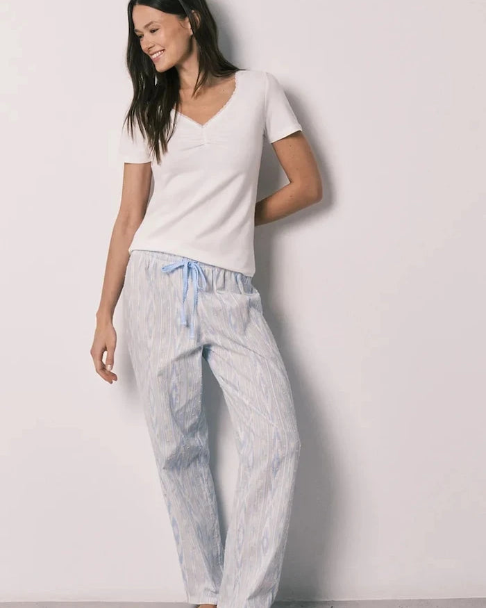 women'secret pamuklu elastanlı iki parçalı kadın pijama takımı