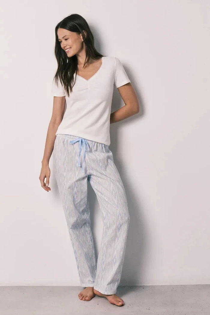 women'secret pamuklu elastanlı iki parçalı kadın pijama takımı