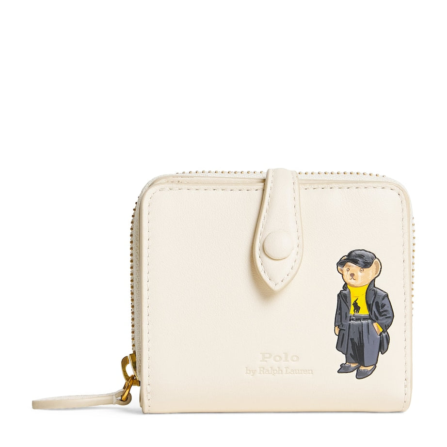 Ivory Leather Polo Bear Wallet