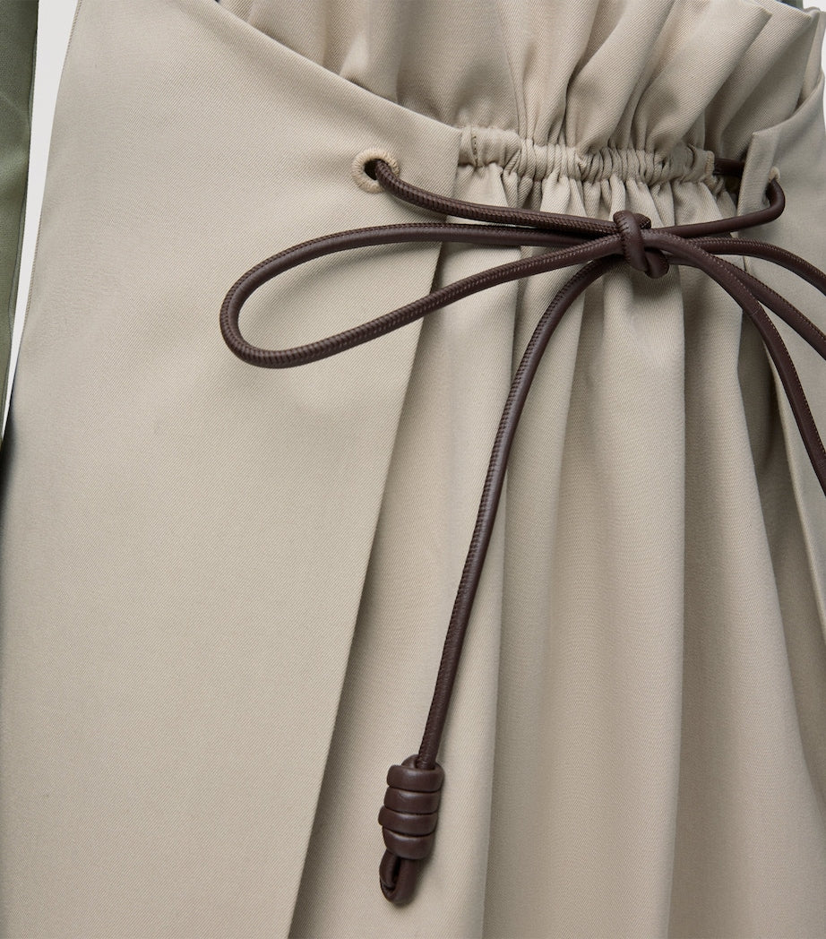 LOEWE Beige Tie-Detail Mini Skirt