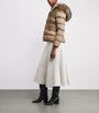 Moncler Beige Shearling-Trim Boed Puffer Jacket