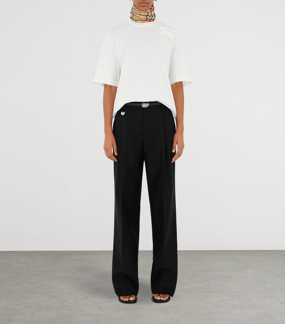 Beige Silk Check Scarf