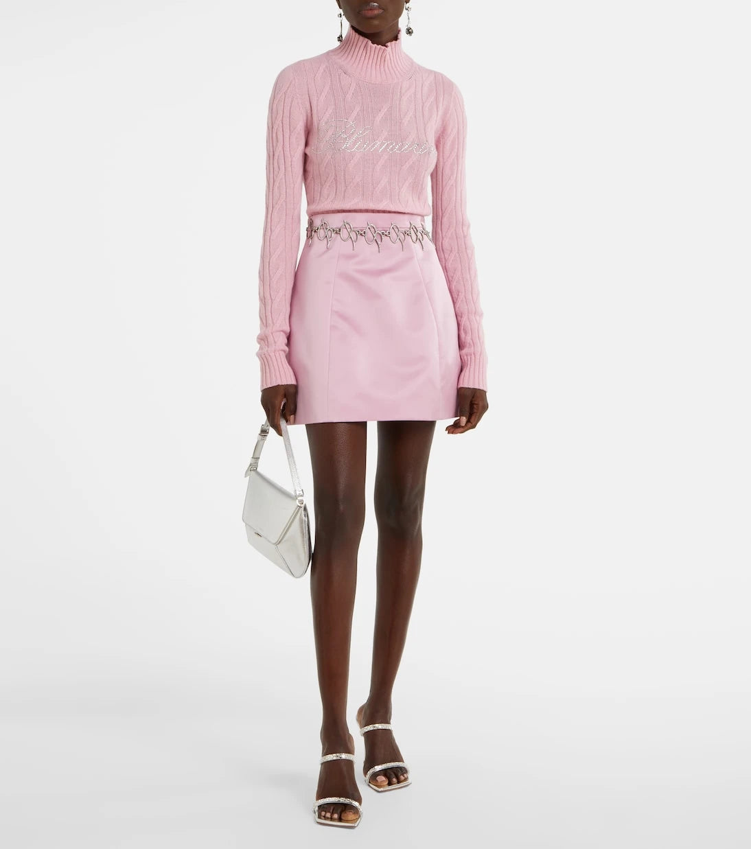 Blumarine - Duchesse high-rise satin miniskirt