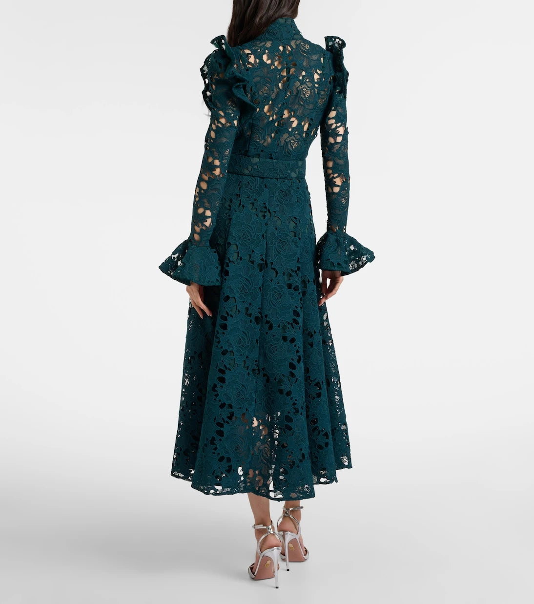 Leo Lin - Aliyah belted lace midi dress