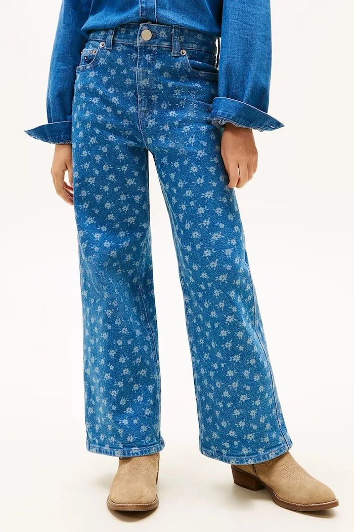 Tommy Hilfiger MABEL WIDE Çocuk Kot Pantolon
