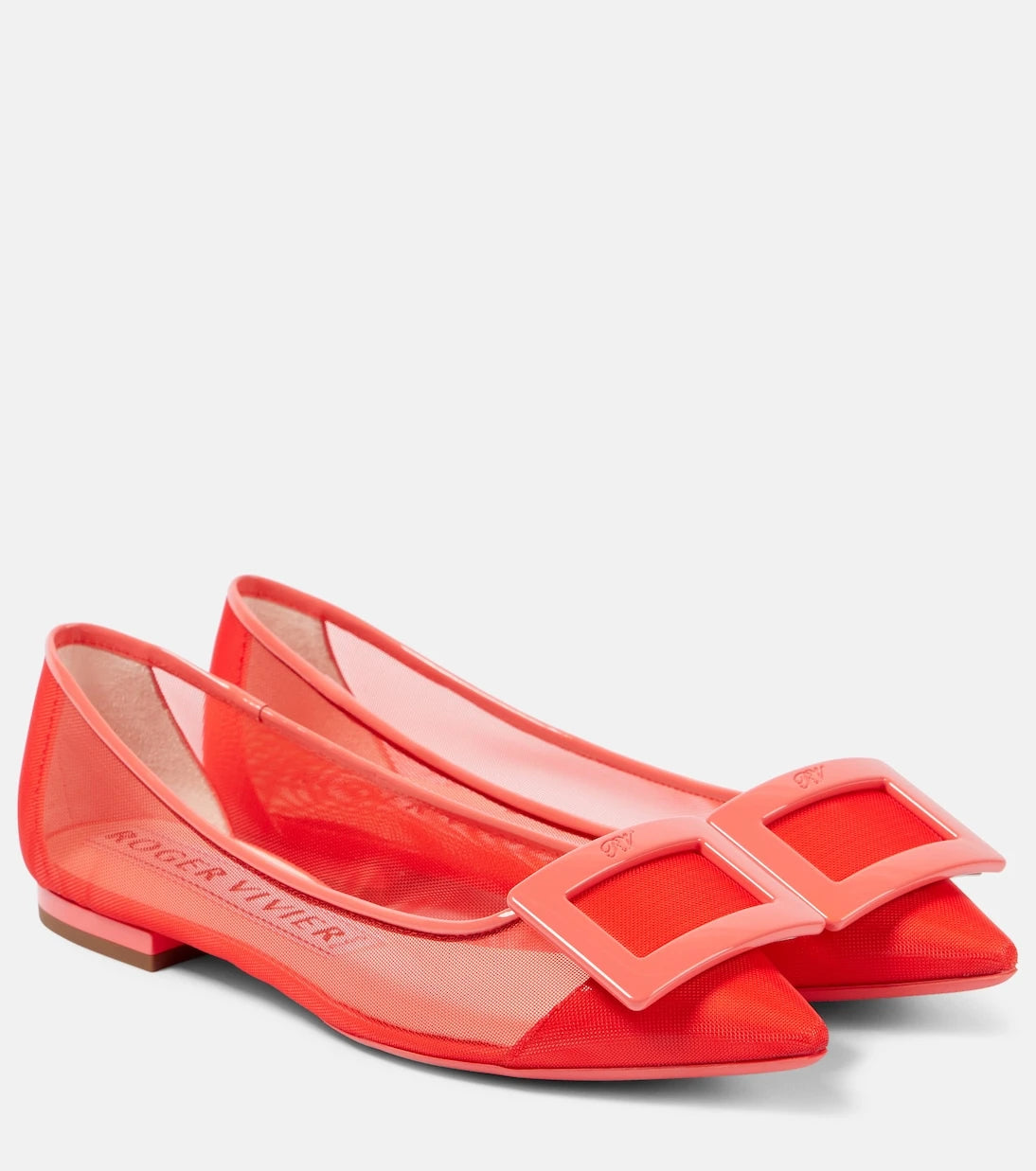 Roger Vivier - Gommettine leather-trimmed ballet flats