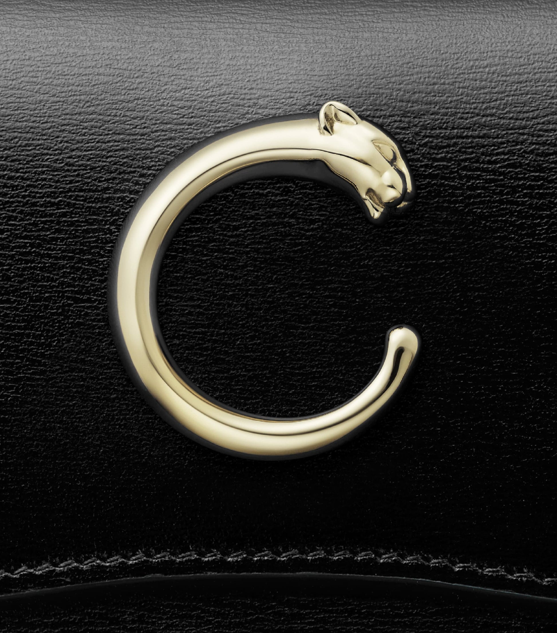 Black Leather Panthère de Cartier Wallet
