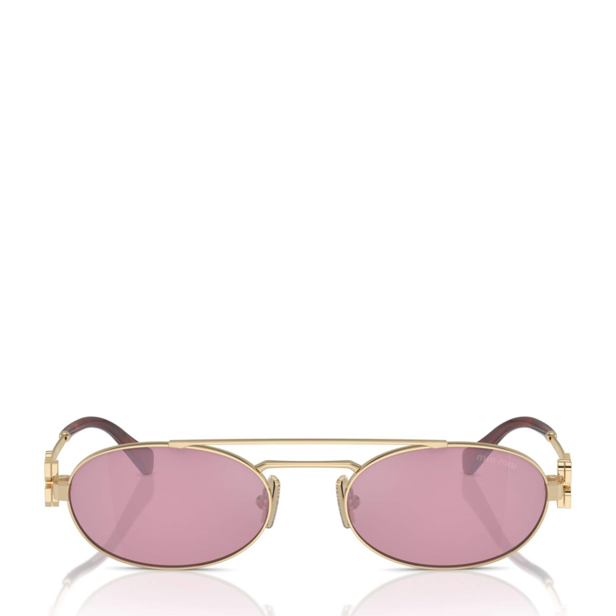 Gold Metal Oval Sunglasses