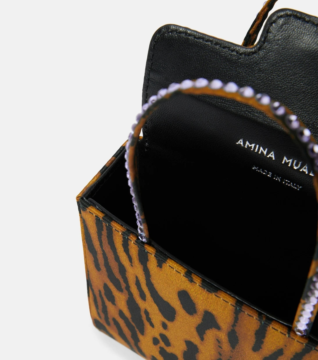 Amina Muaddi - Superamini leopard-print satin tote bag