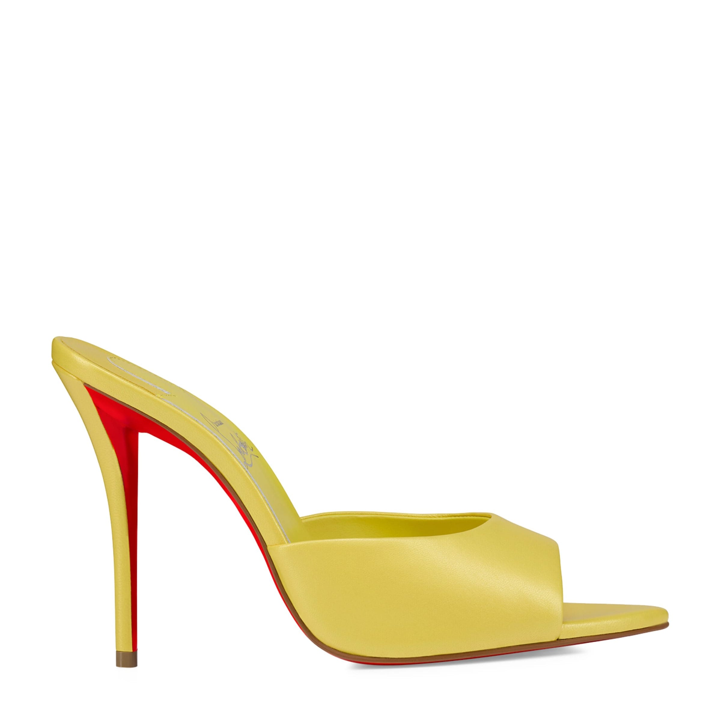 Christian Louboutin Yellow Miss Z Patent Leather Heeled Mules 100