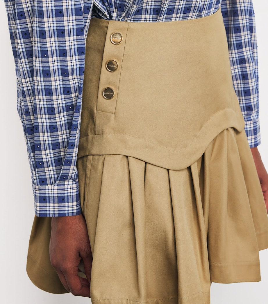 Cotton Ruffled Mini Skirt