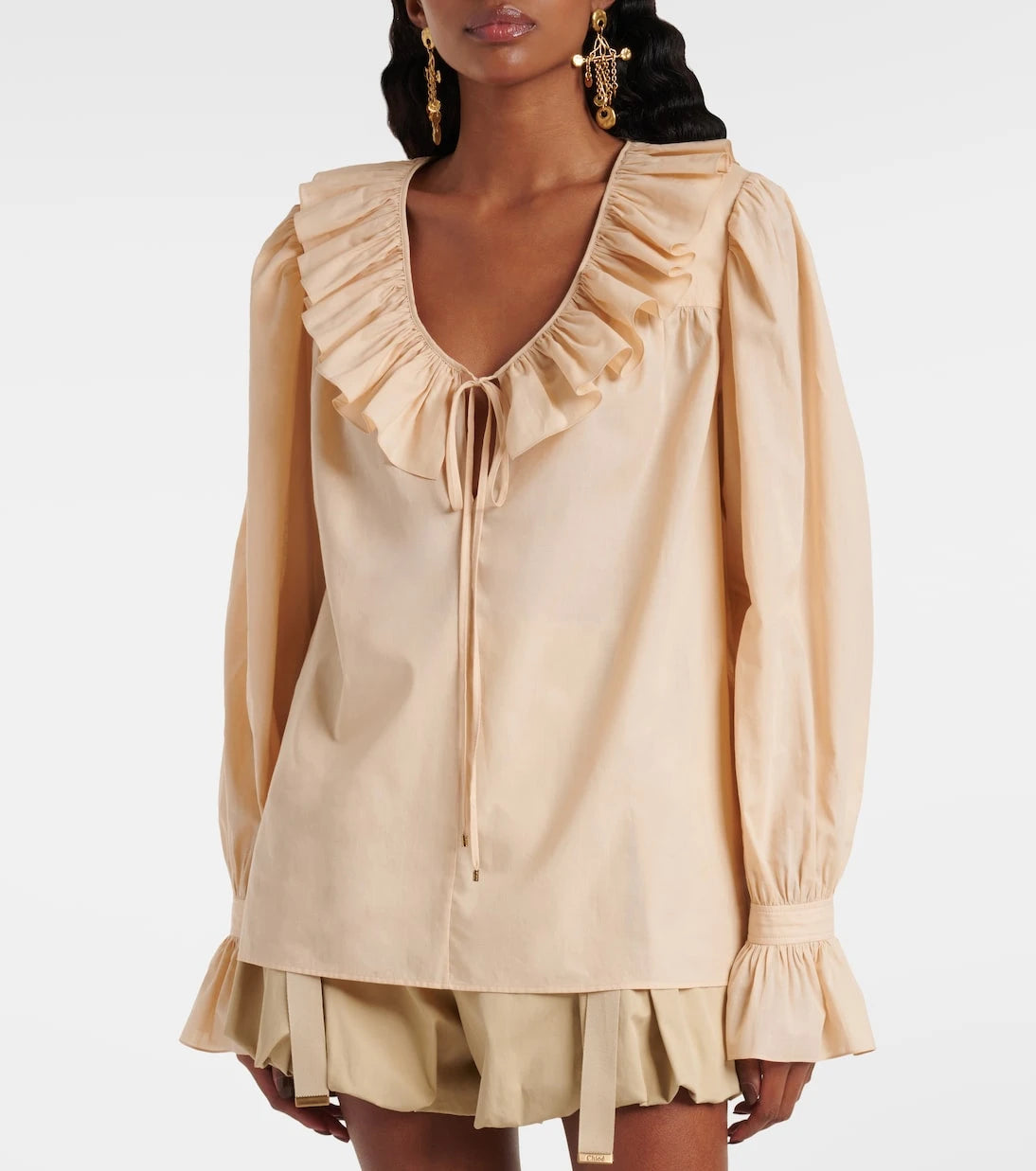 Chloé - Ruffled cotton voile blouse