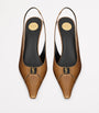 Saint Laurent Brown Leather Babylone Slingback Pumps 90