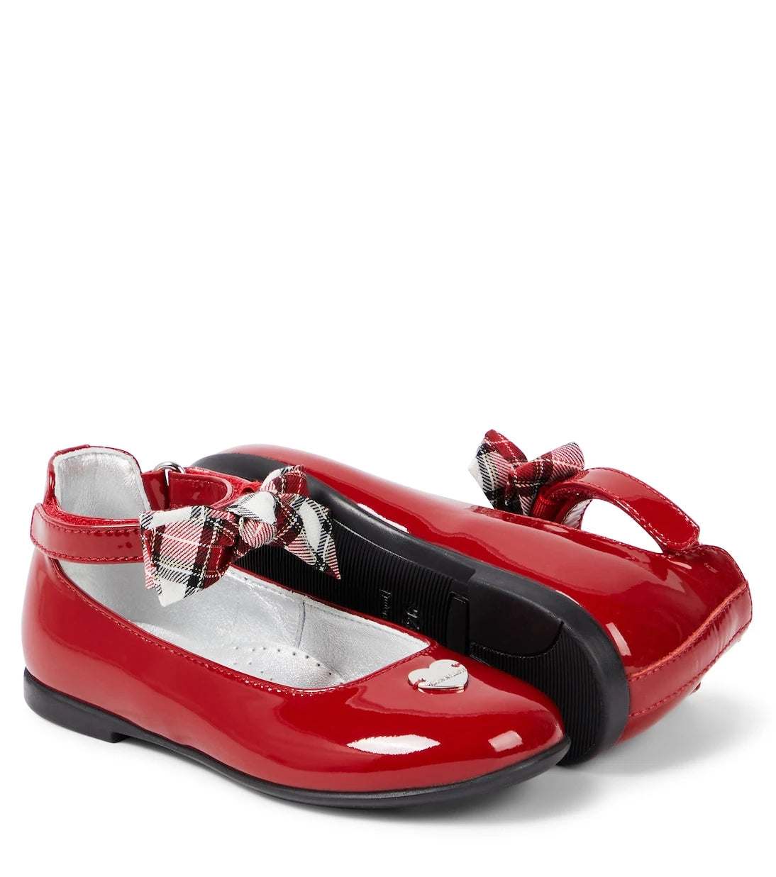 Monnalisa - Bow-detail patent leather ballet flats