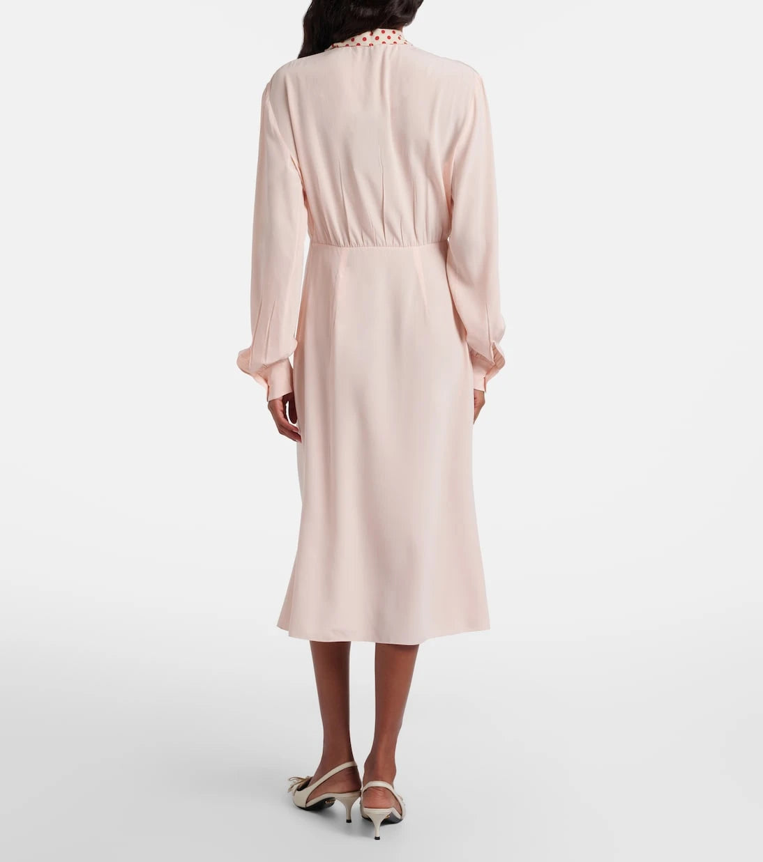 Prada - Belted polka-dot silk midi dress