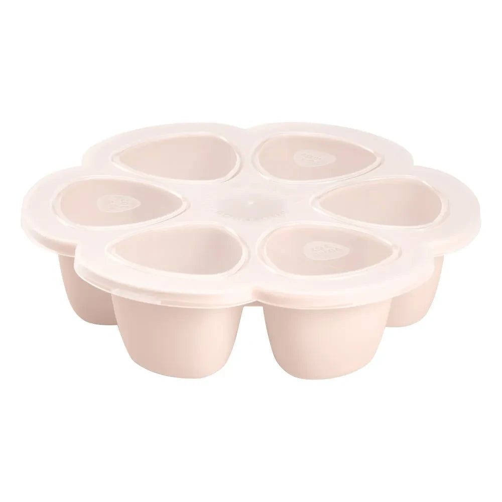 Béaba - Multiportion Silicon Plate 6x90ml | Pale Pink