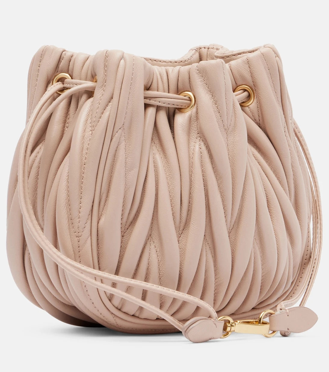 Miu Miu - Matelassé leather bucket bag