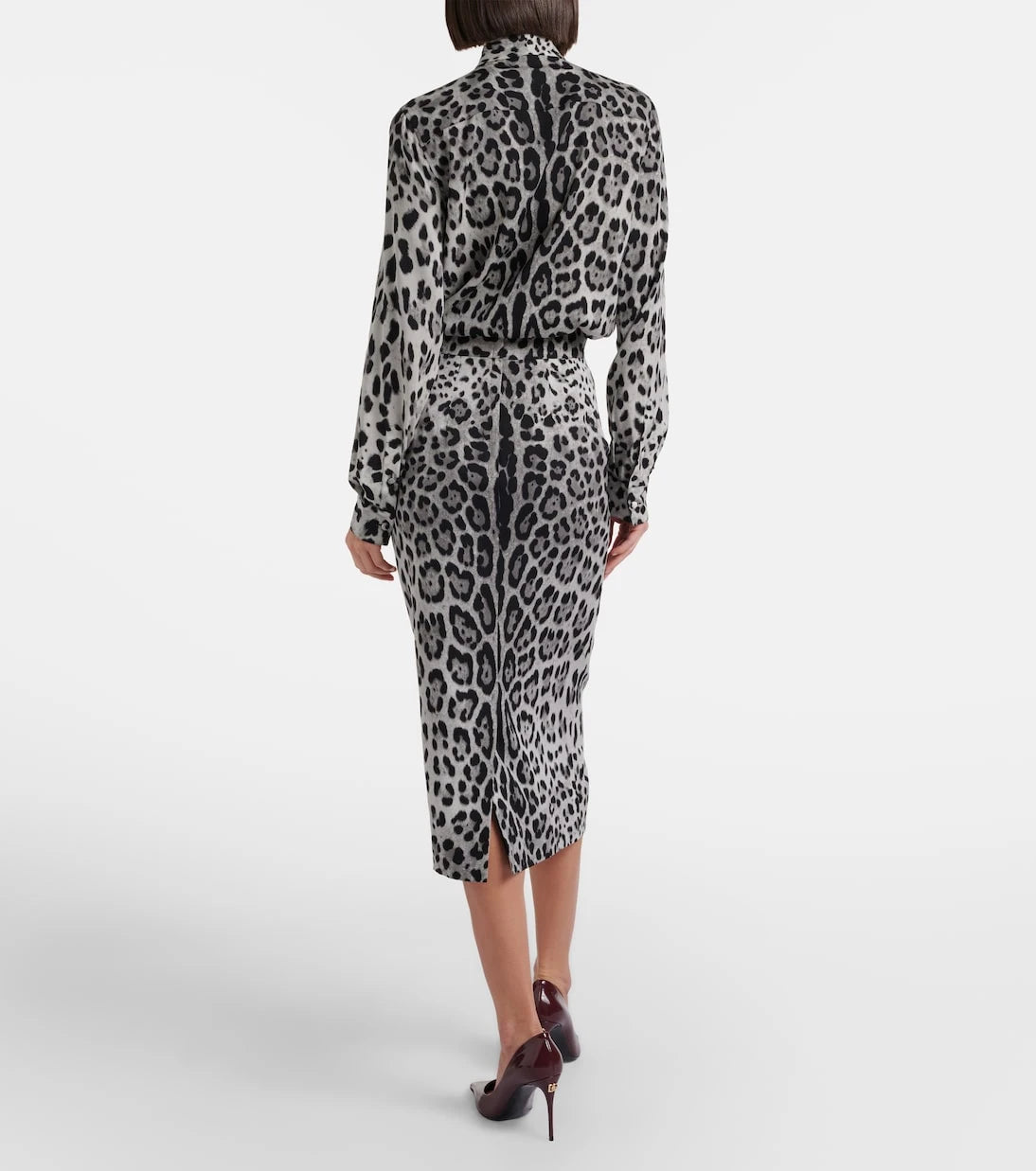 Dolce&Gabbana - Leopard-print silk-blend pencil skirt