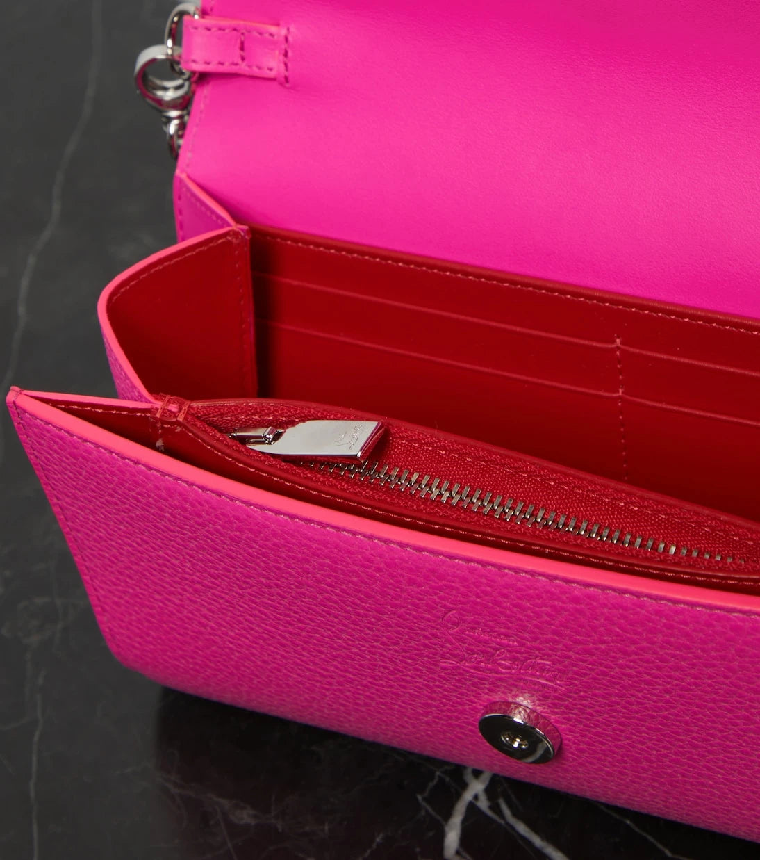 Christian Louboutin - Paloma embellished leather wallet on chain