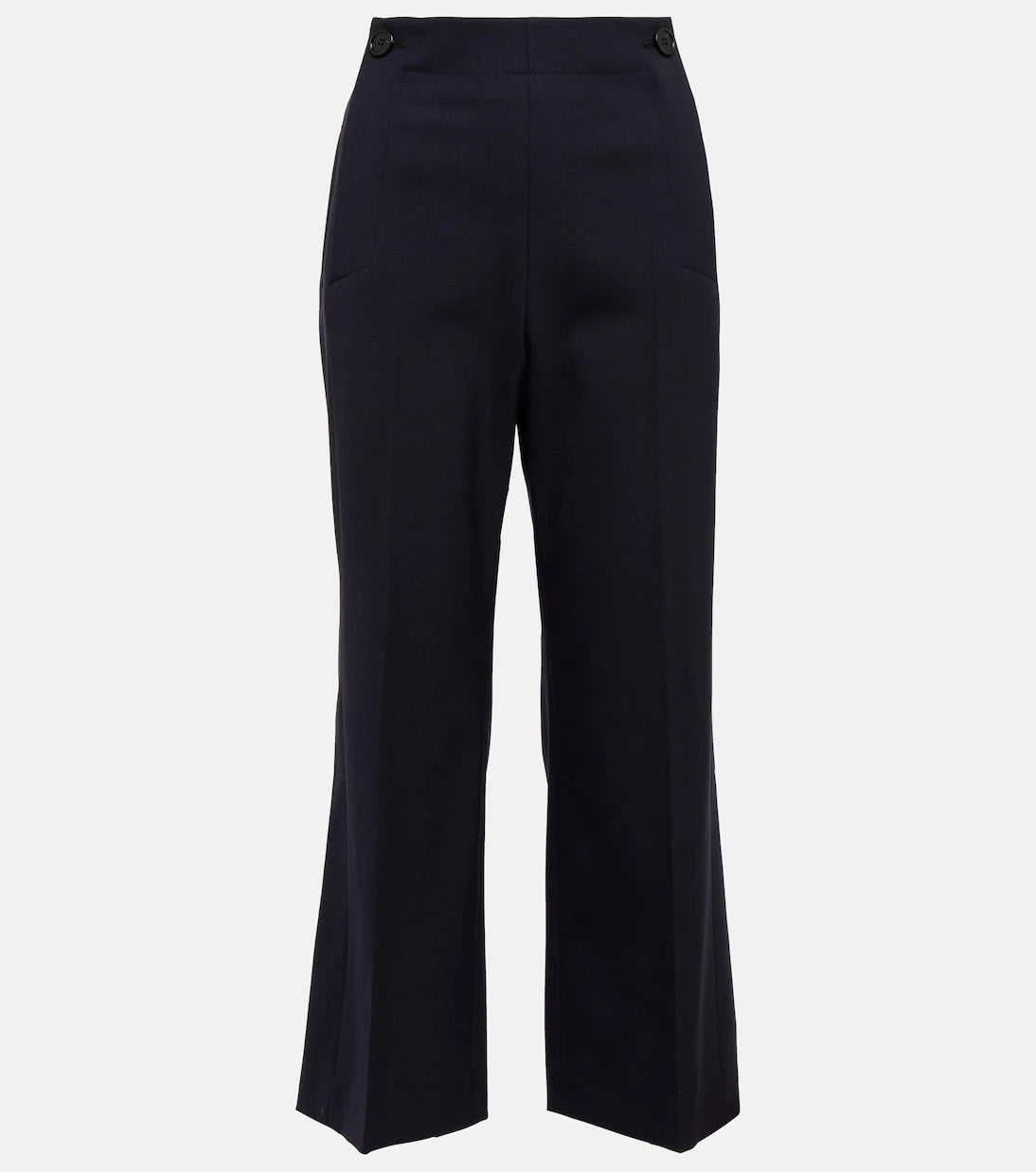 Chloé - Yüksek belli, kısa paçalı, kloş yün pantolon