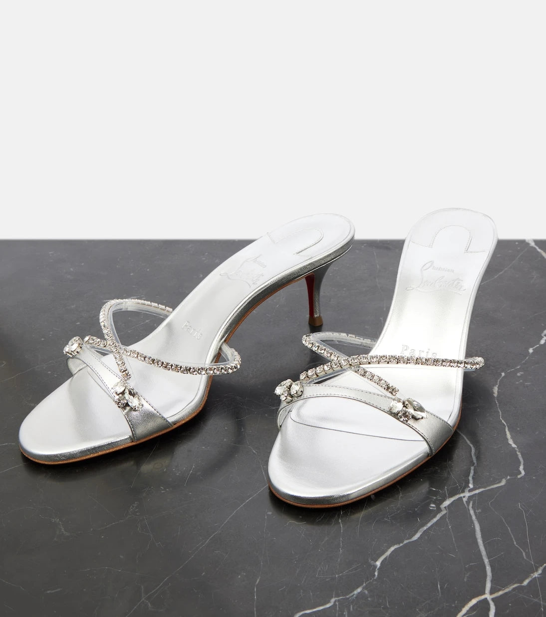 Christian Louboutin - Queen 55 embellished leather sandals