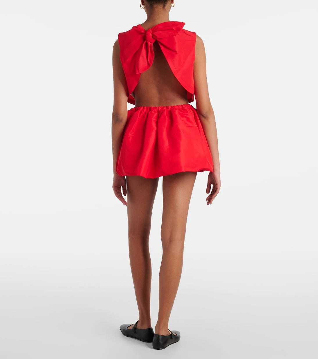 Patou - Bow-detail open-back faille crop top