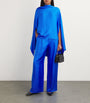 Blue Silk Oversized Cape
