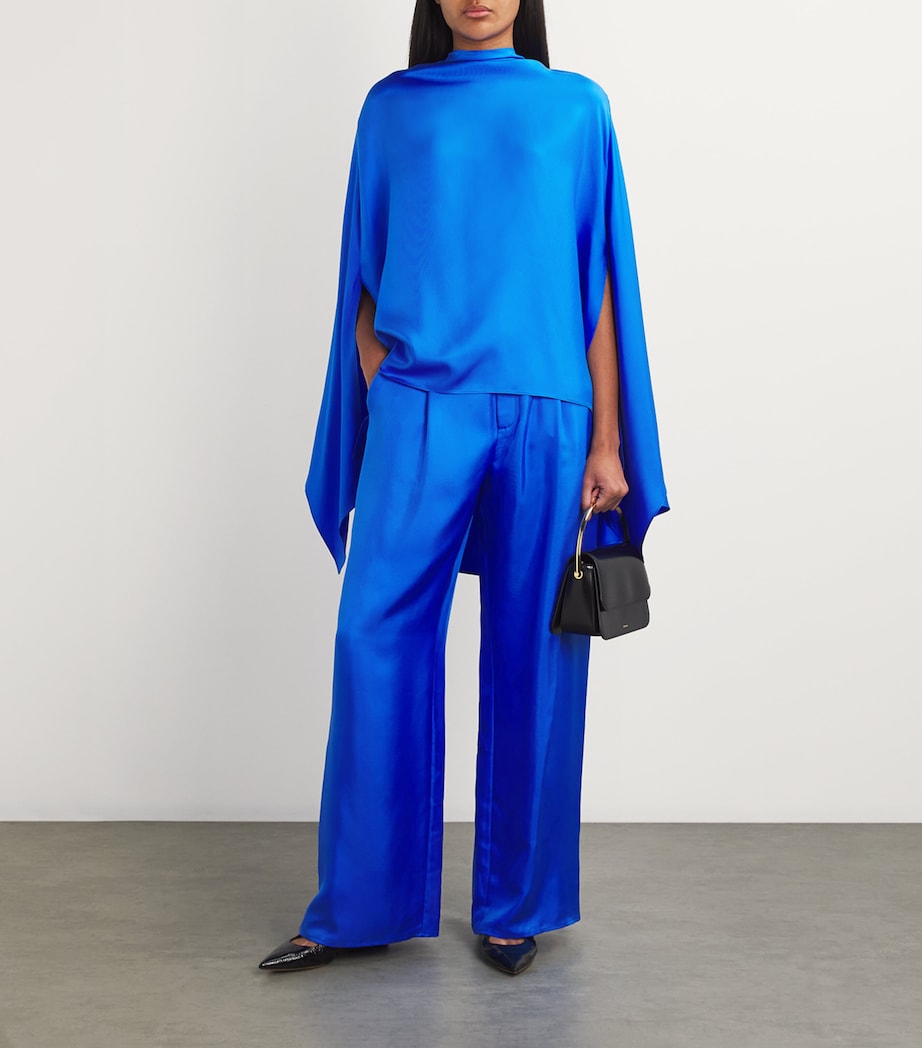 Blue Silk Oversized Cape
