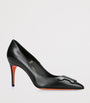 Santoni Black Leather Sibille Pumps 85