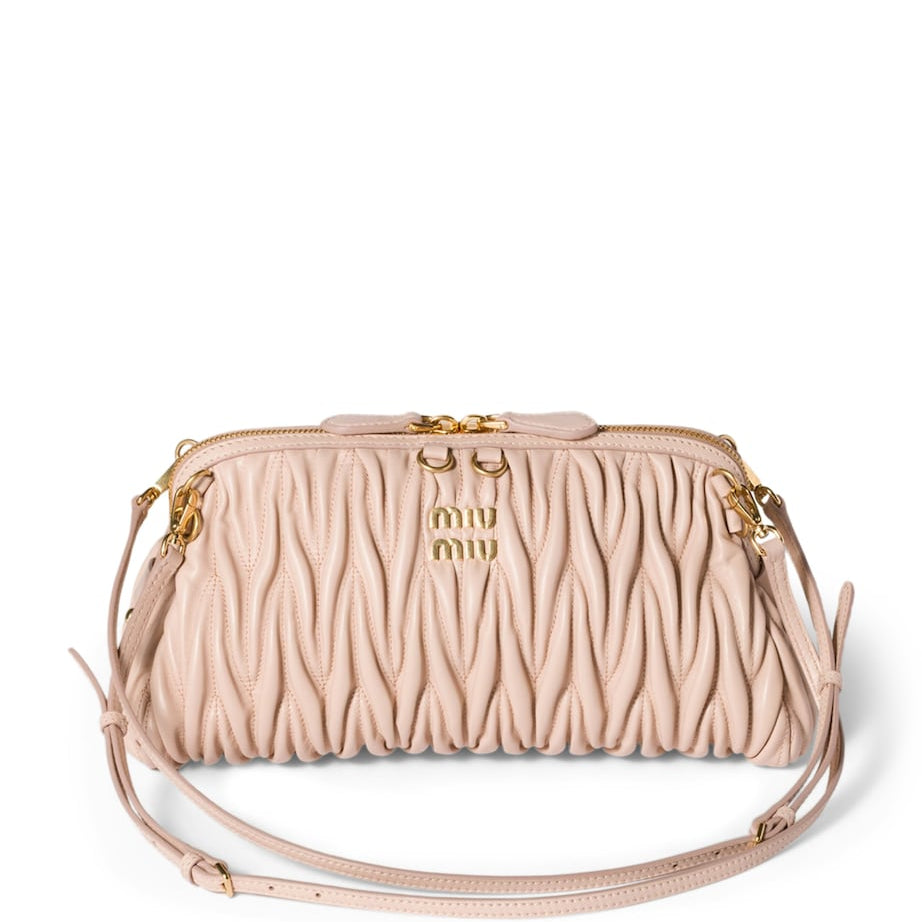 Matelassé Leather Clutch Bag