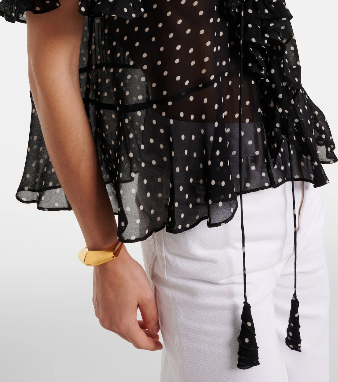 Dorothee Schumacher - Dans Eden Puantiyeler desenli ipek georgette bluz