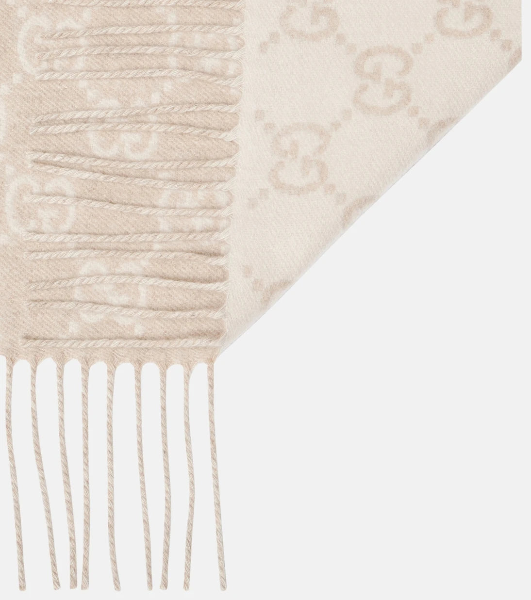 Gucci - GG fringed cashmere scarf