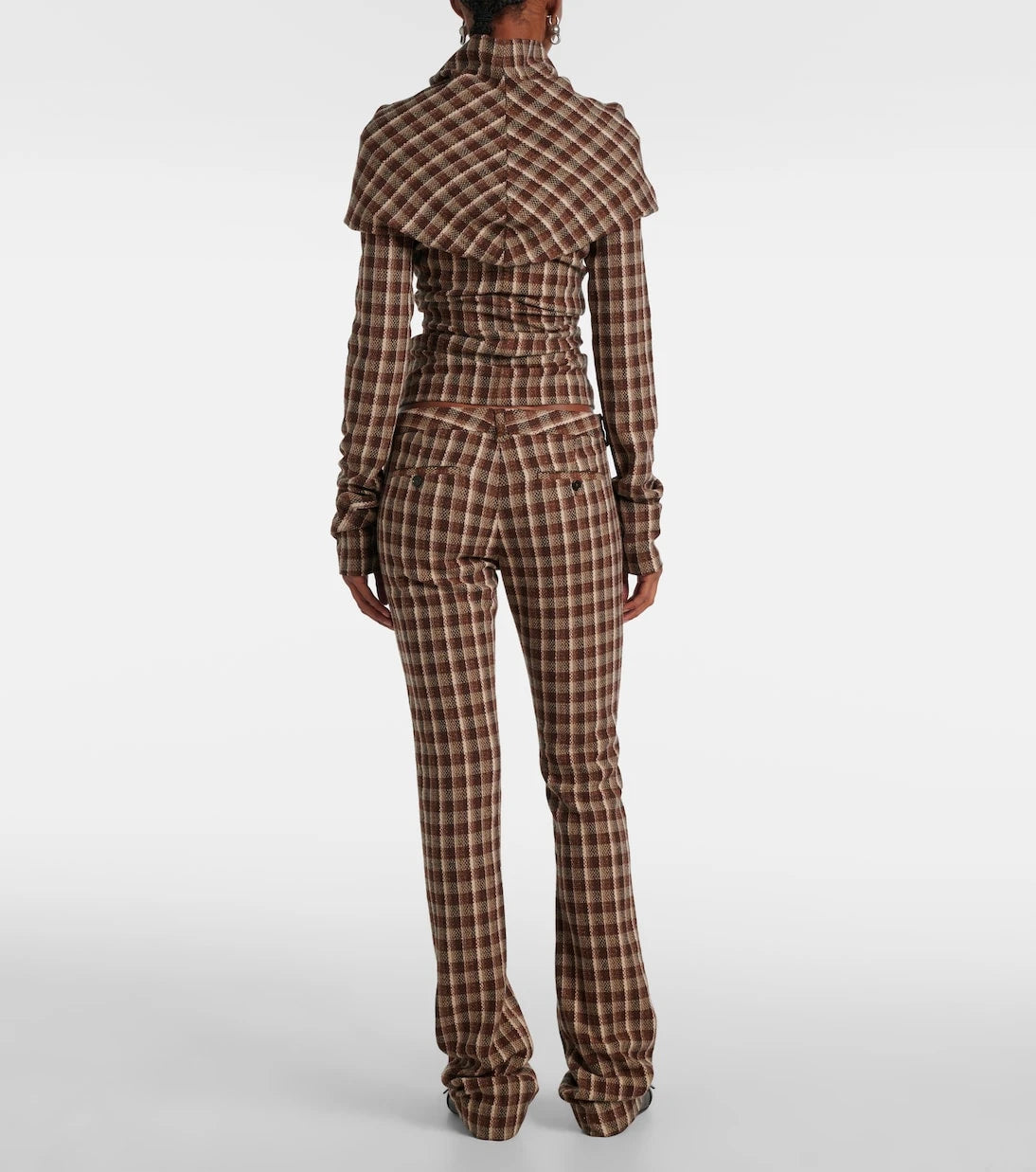 Acne Studios - Checked wool and cotton-blend flared pants