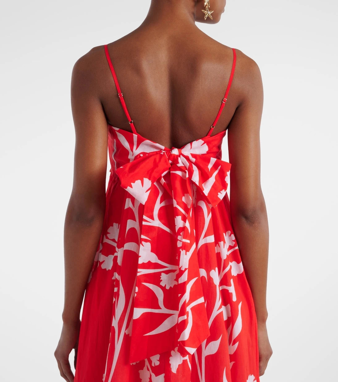 Juliet Dunn - Printed scalloped cotton midi dress
