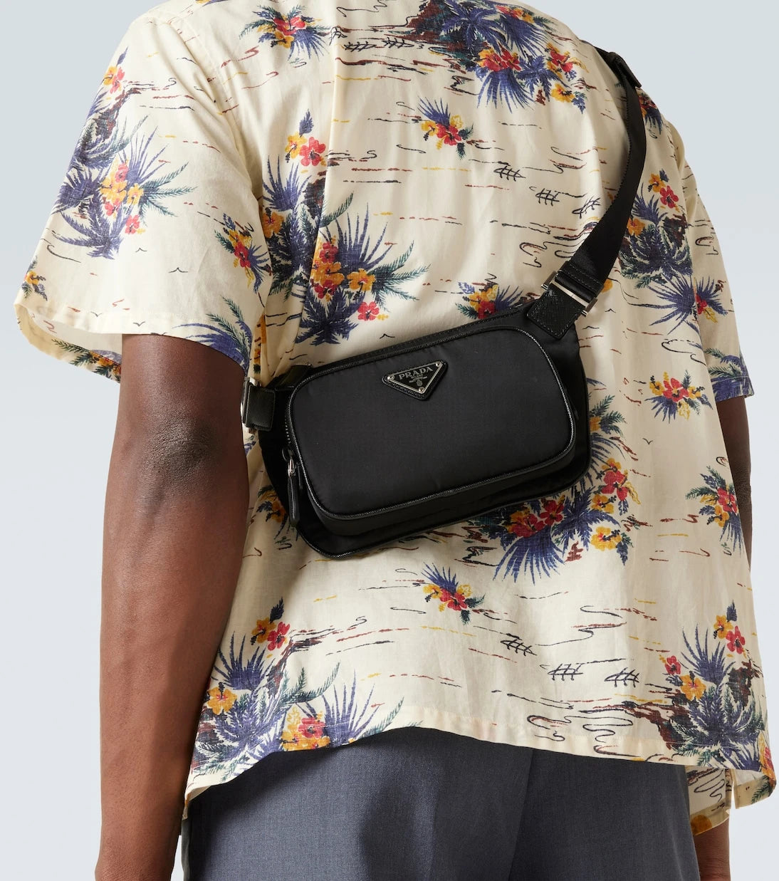 Prada - Re-Nylon leather-trimmed belt bag