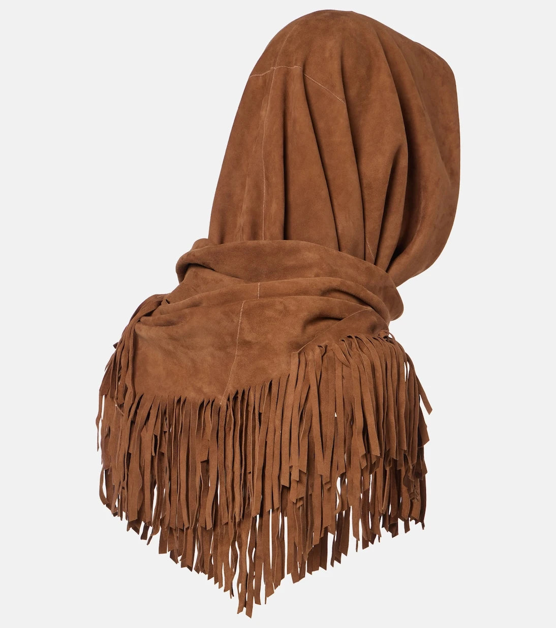 Nour Hammour - Fringed suede shawl