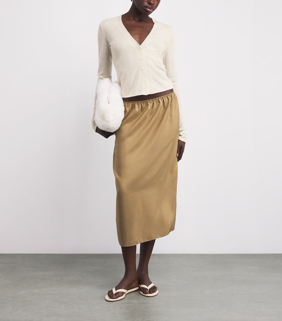 Beige Cashmere Sheer Cardigan