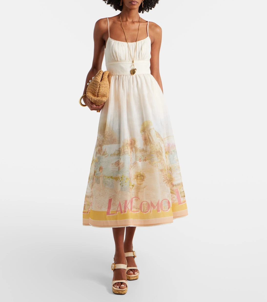 Zimmermann - Como printed linen and silk midi dress
