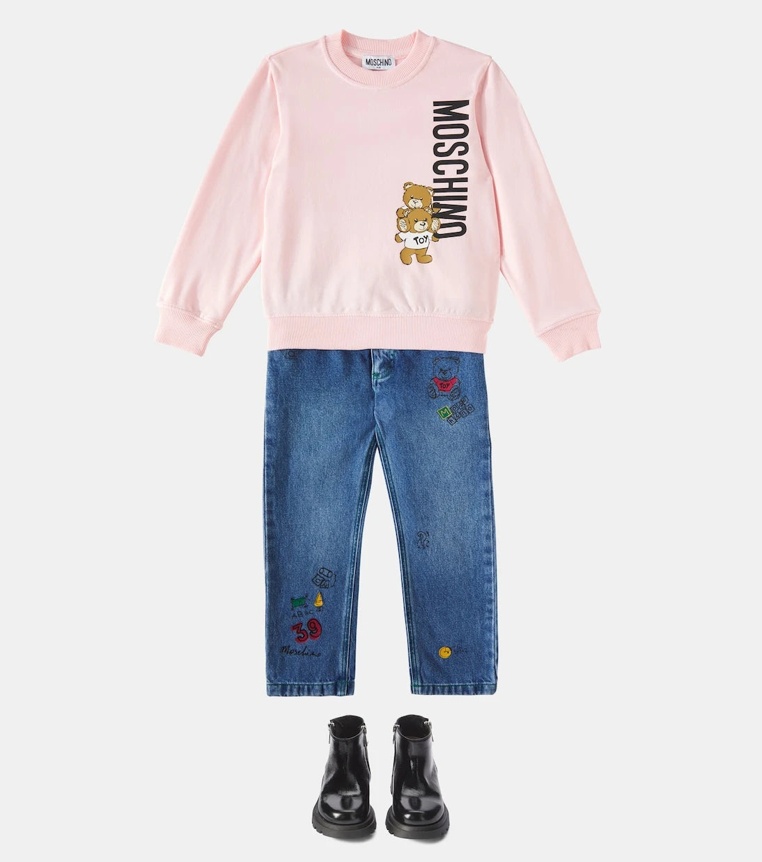 Moschino Kids - Leather ankle boots