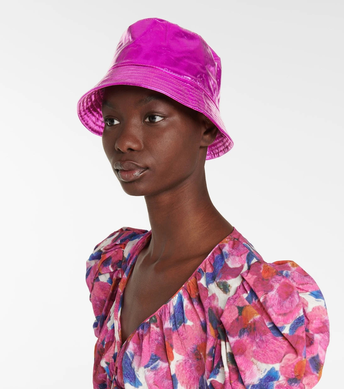 Isabel Marant - Haley metallic leather bucket hat